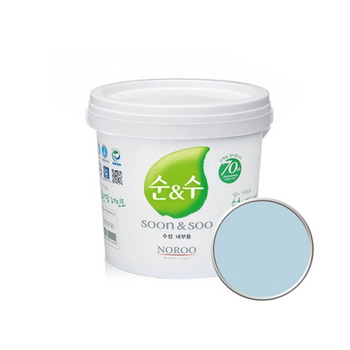 노루페인트 순앤수 KS 2급 벽지 벽면용 수성페인트 2L, 아쿠아마린04 NR5079