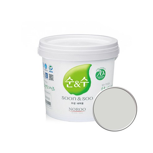 노루페인트 순앤수 KS 2급 벽지 벽면용 수성페인트 2L, 웜그레이 (NR8003)
