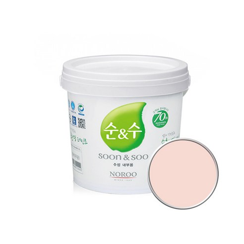 노루페인트 순앤수 KS 2급 벽지 벽면용 수성페인트 2L, 피치01 (NR1051)
