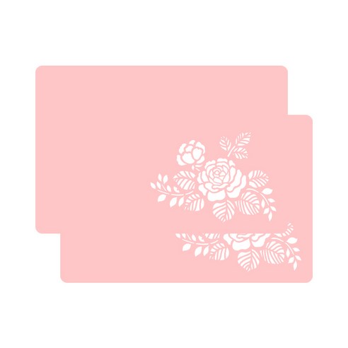 로즈 테이블매트 2p, 핑크, 45 x 30 cm