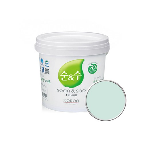 노루페인트 순앤수 KS 2급 벽지 벽면용 수성페인트 2L, 시그린05 NR7146