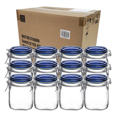 보르미올리 피도 자 유리저장병 블루 + 투명, 750ml, 12개