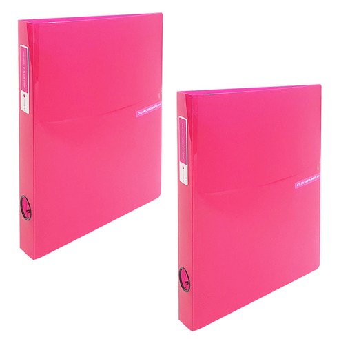 에코청운 투명 칼라칩 3공 D링 바인더 3cm A4, 분홍, 2개