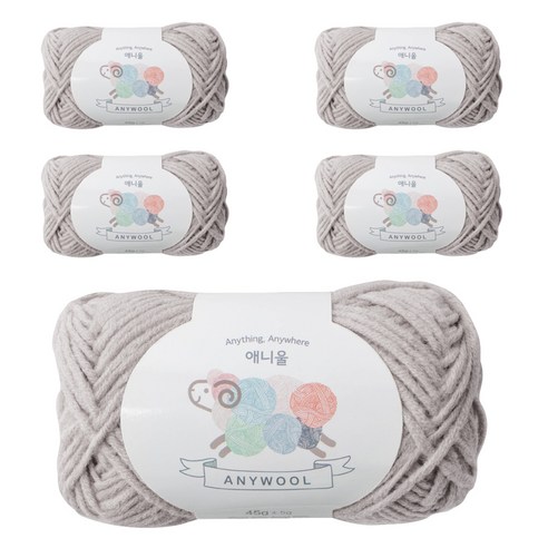 야나 애니울 뜨개실 5p, 240 소프트그레이