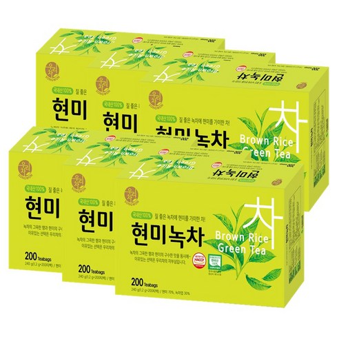 우리차 현미녹차, 6개, 1.2g, 200개입