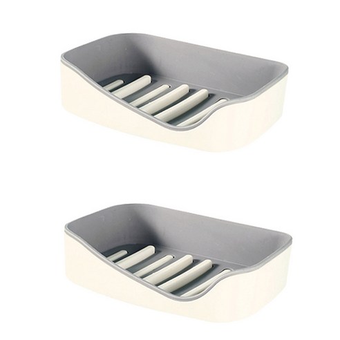 윈프라이스 접착식 비누거치대, 화이트그레이, 2개