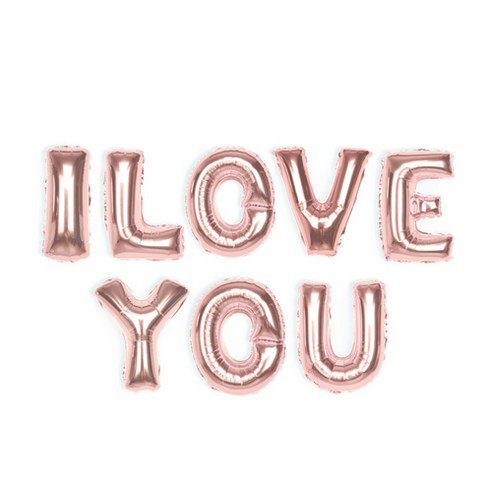 파티해 알파벳 은박 풍선 세트 I LOVE YOU, 로즈골드, 1세트