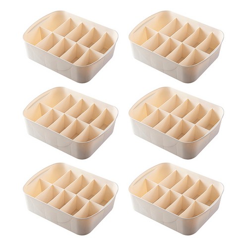 블럭마트 속옷 다용도 정리함 10칸 베이지, 6개