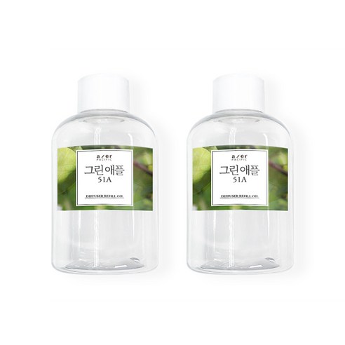 아제르퍼시픽 레스쁘리 디퓨저 오일 리필액 150ml x 2p + 시향지 랜덤발송 3종 세트, 그린애플(51A)