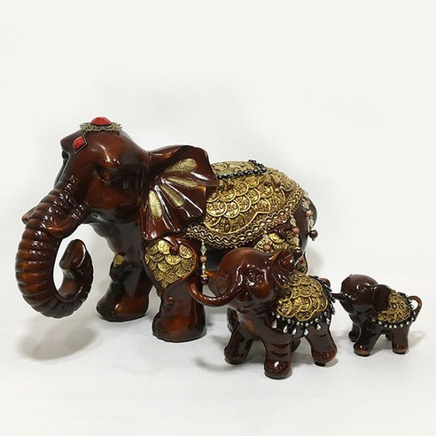 황금등자 가족 코끼리 장식소품 495, 혼합색상