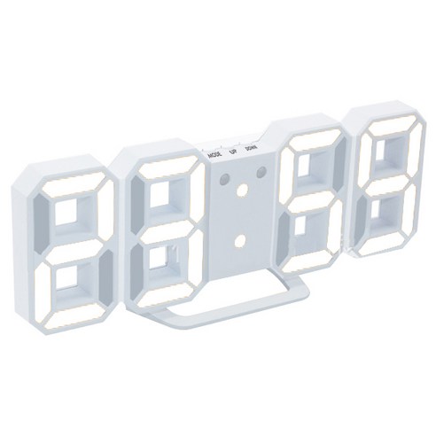 블럭마트 led 벽시계, 화이트 + 화이트
