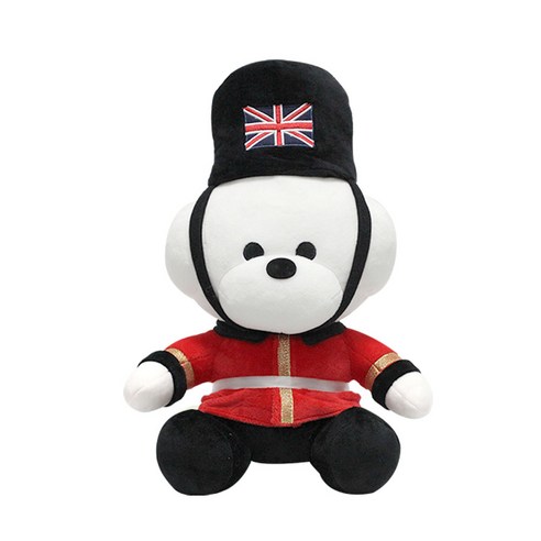 기다려빵아 영국병정코스 봉제인형, 27cm, 화이트 + 레드