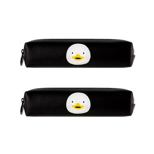 자이언트펭 미니 사각 펜슬케이스, 블랙, 2개