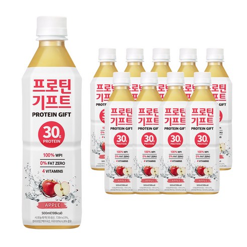 프로틴 기프트 음료 사과맛, 500ml, 10개