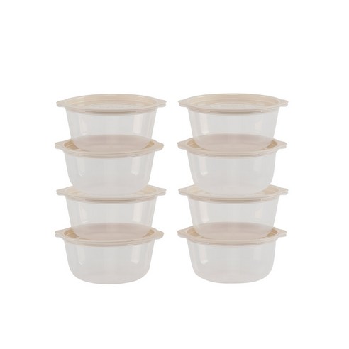 홈앤하우스 어스스팀쿡 대용량 전자레인지 용기 650ml, 아이보리, 8개
