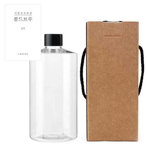페트병 투명 AC520 520ml + 일반캡 검정 + 라벨 + 박스 세트 N4, 10세트