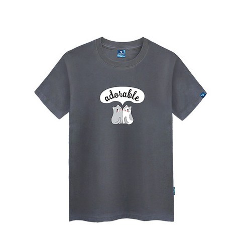 진마니아 고양이 라운드 남녀공용 빅사이즈 반팔티 TS-084