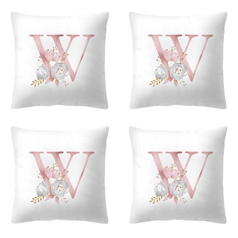 블럭마트 알파벳 쿠션커버 4p, W