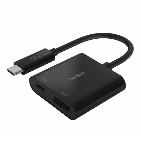 벨킨 USB-C to HDMI + C타입 60W PD 충전 어댑터 4K 영상출력 썬더볼트3 호환 젠더 AVC002