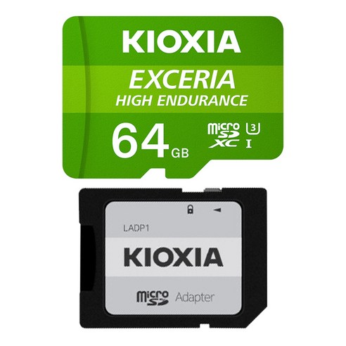 키오시아 EXCERIA HIGH ENDURANCE HC UHS-I microSD 메모리카드 + SD 어댑터 세트, 64GB, 1개