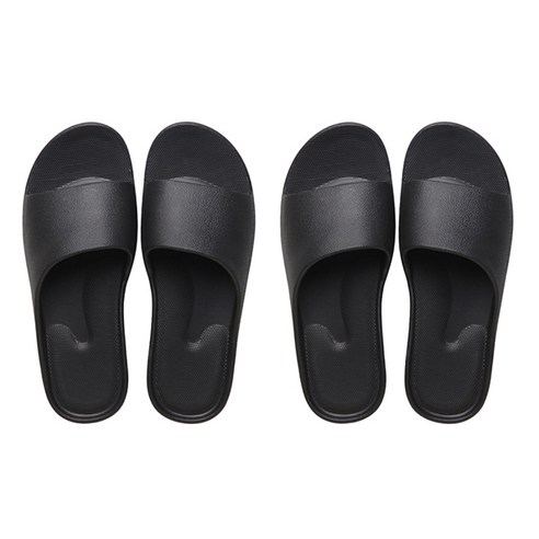 블럭마트 이지 욕실 슬리퍼 블랙, 2세트