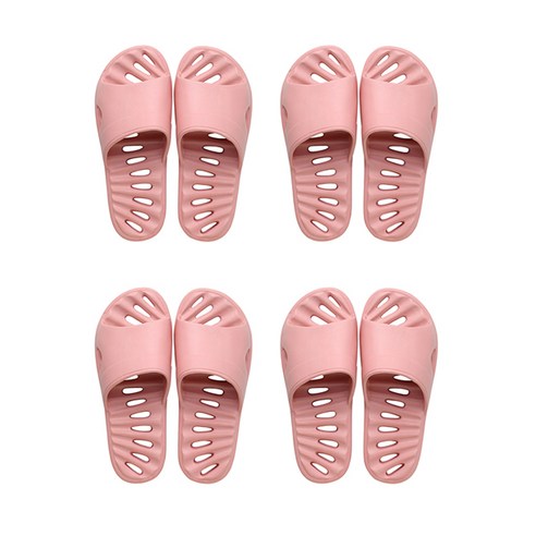 블럭마트 퍼펙트 물빠짐 욕실화 딥핑크, 4세트