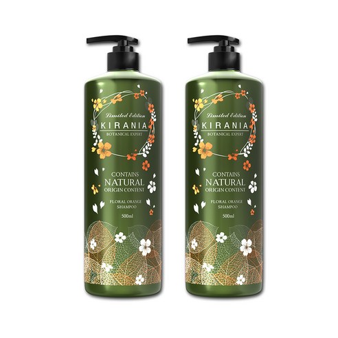 키라니아 두피케어 자연유래 약산성 샴푸 플로럴 오렌지, 500ml, 2개
