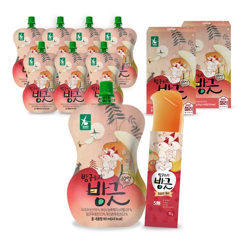 로지오가닉 유아 유산균 과일주스 방구소리방긋 80ml x 8p + 젤리 10g x 20p, 1세트
