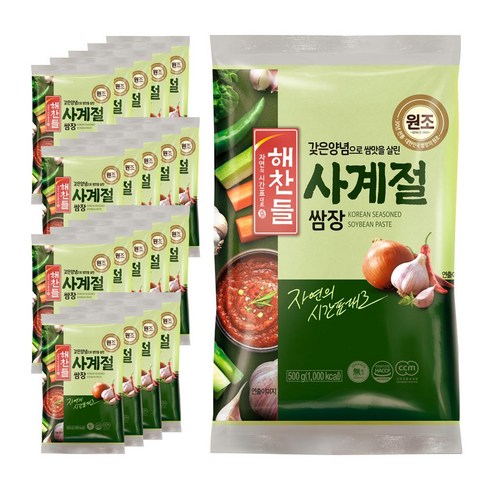 해찬들 사계절 쌈장 리필용, 500g, 20개
