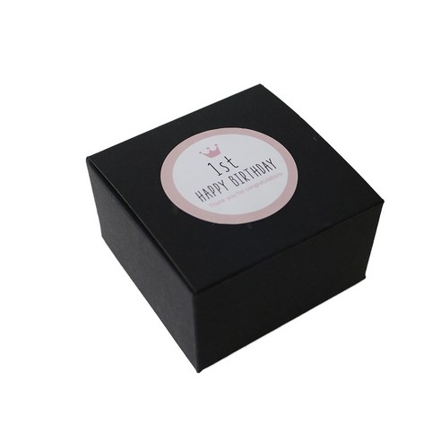 모던상자 100p + 첫돌 스티커 100p 세트, 상자(블랙), 스티커(파스텔핑크), 1세트