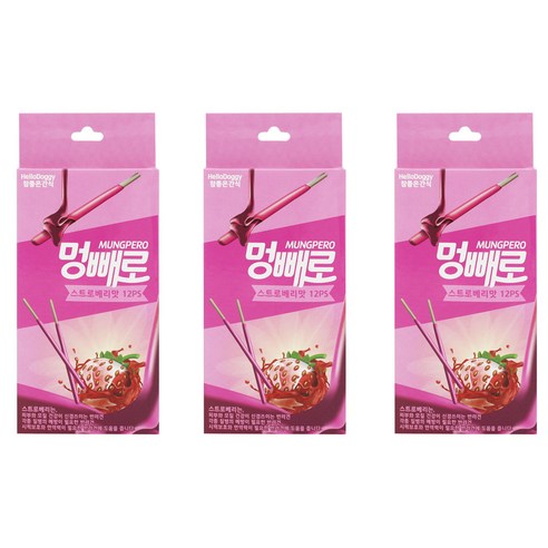참좋은간식 멍빼로 강아지간식 12p, 스트로베리, 3개