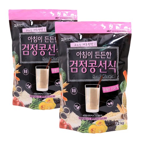 태광선식 아침이든든한 검정콩선식, 2개, 1.2kg