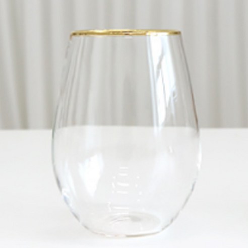 코지테이블 홈카페 오로라 항아리 하이볼 유리컵 590ml, 골드라인 클리어, 6개