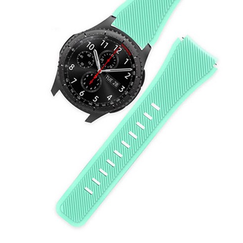 인뮤즈 갤럭시 프론티어/기어S3/워치3 22mm 우레탄 밴드 (45/46mm 호환 가능), 민트, 1개