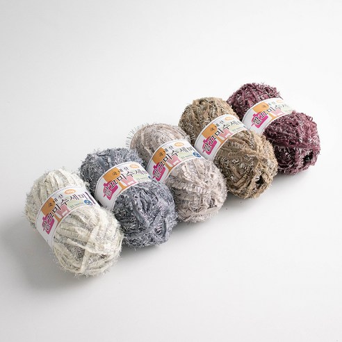 깔끄미 수세미 90g x 5p + 도안 6종 뜨개질DIY패키지, 1세트, 베이지