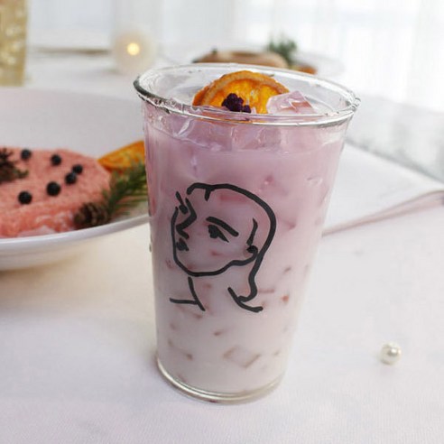 앙리마티스여 에코 강화유리컵 380ml, 혼합색상, 1개