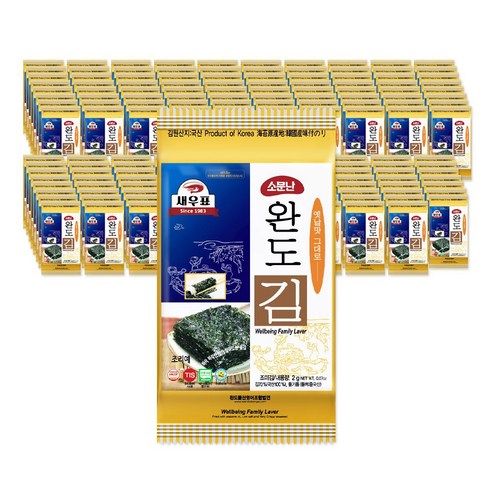 새우표 완도 도시락김, 160개, 2g