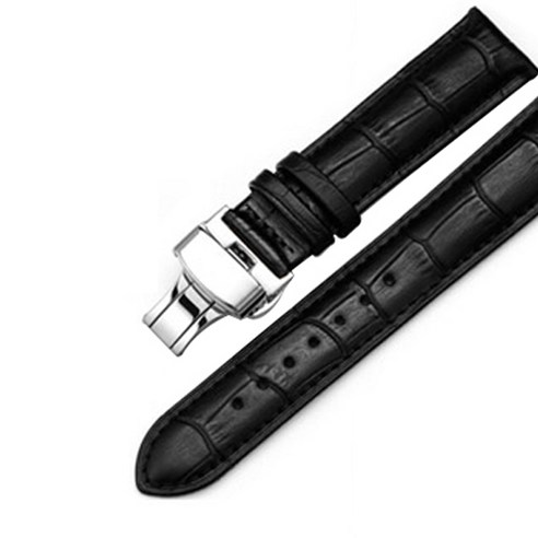 갤럭시 액티브 1/2/워치3 20mm 디버클 가죽밴드 (40/41/42mm 호환 가능), 블랙, 1개