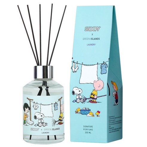 데일리콤마 스누피 디퓨저, 런드리 향, 200ml, 1개
