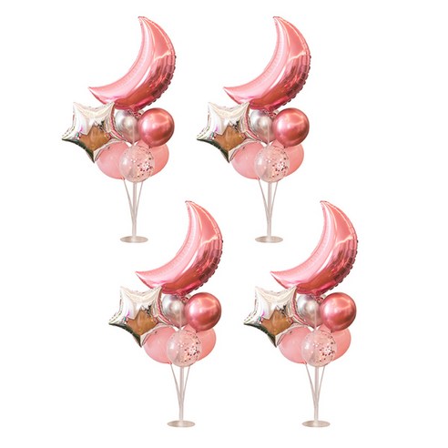 블럭마트 돌잔치 스탠드형 달풍선, TYPE 1, 4개