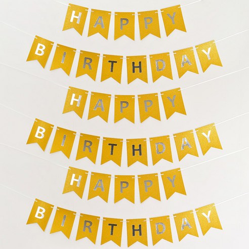 조이파티 생일파티 가랜드 3p, 글리터  골드