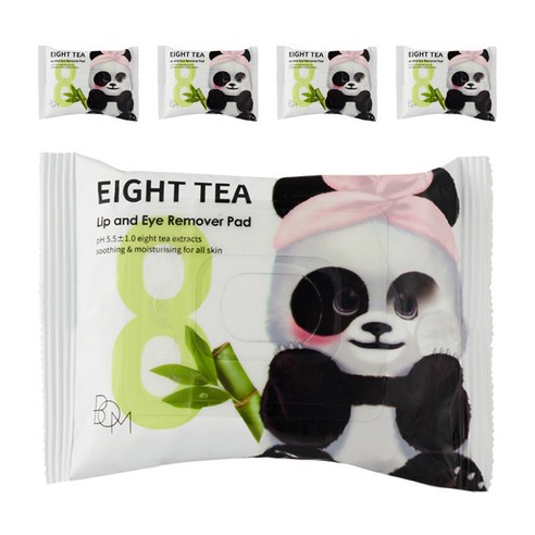 비오엠 에잇티 립앤아이 리무버패드 클렌징 시트, 55g, 5개