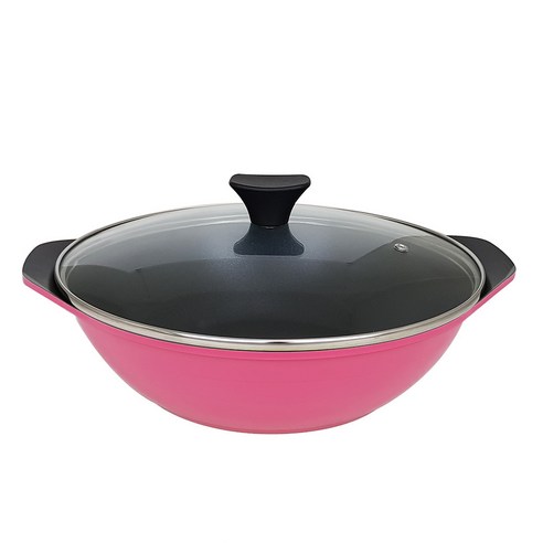 키친아트 S100G 칼라 세라믹 친환경 코팅 파티웍, 28cm