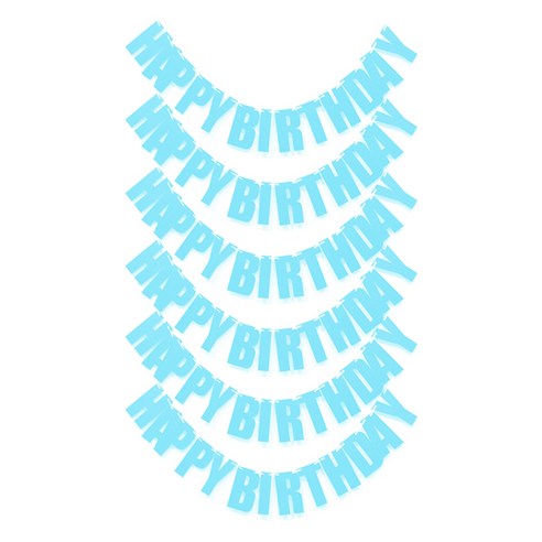 블럭마트 심플 HAPPY BIRTHDAY 가랜드 6p 세트, TYPE 9, 6세트