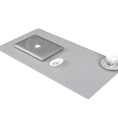 콩 K office 심플 컬러 테이블 키보드 패드 130 x 65 cm + 버클스트랩, 실버, 1세트
