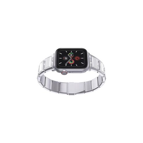 비쉐르 애플워치 4 보석루비체인 메탈 밴드 스트랩 40mm, 화이트실버, 1개