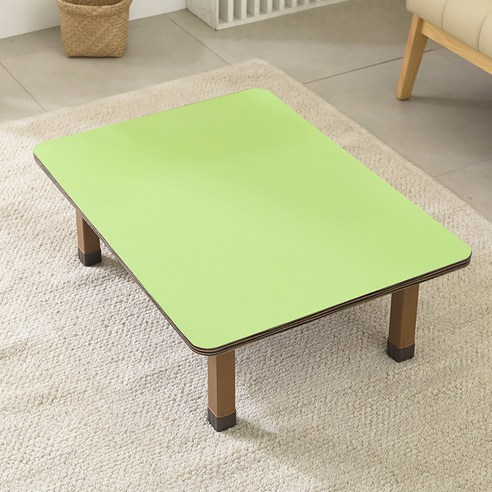 좌식 접이식 테이블 800 x 600 cm, 연두(상판) + 브라운(상다리)