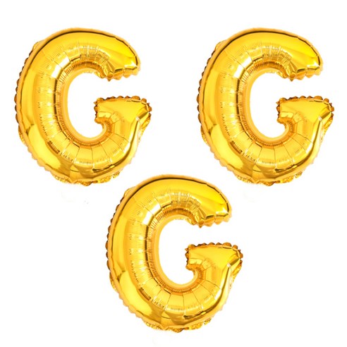 리빙다 알파벳 G 호일풍선 대, 골드, 3개