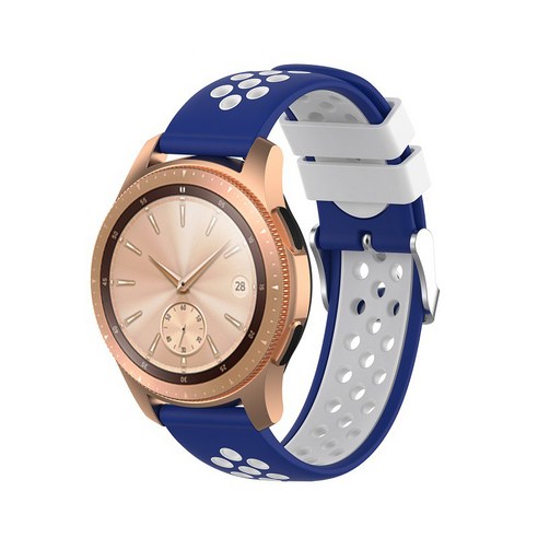 쉴드랩 샤오미 어메이즈핏 GTR 47mm 22mm 스포츠실리콘 스트랩 시계줄 밴드, 블루 + 화이트홀, 1개