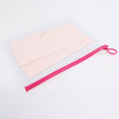 PVC 슬라이드 지퍼백 핑크 25호, 10개입, 1개